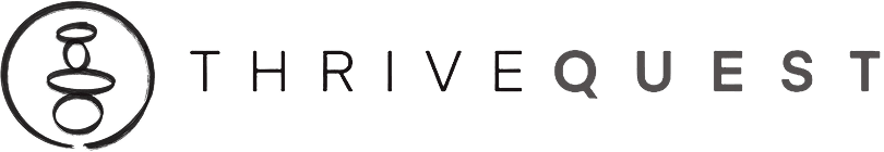 Black and white ThriveQuest branding